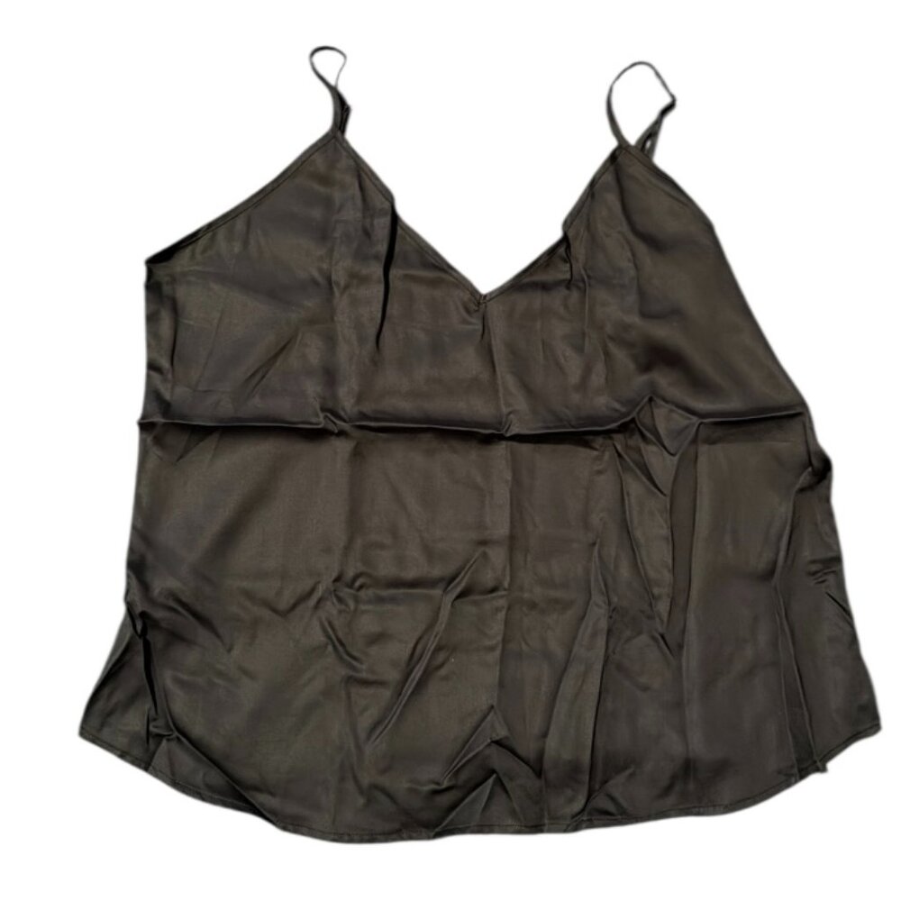 NWOT Ettitude Black‎ Womens XL V Neck Camisole Top Adjustable Straps